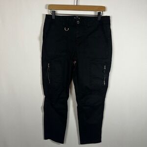 White House Black Market Pants Women 10 The Slim‎ Crop Black Mid Rise Stretch